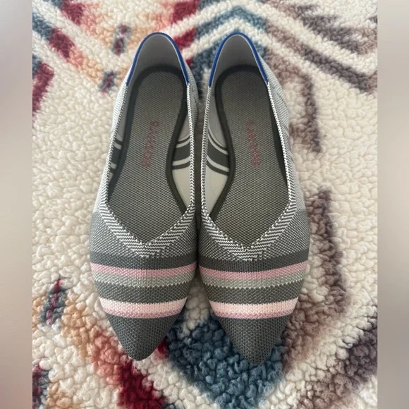 Rothy’s The Point Stripped Ballet Flats Size 8 - Picture 7 of 10